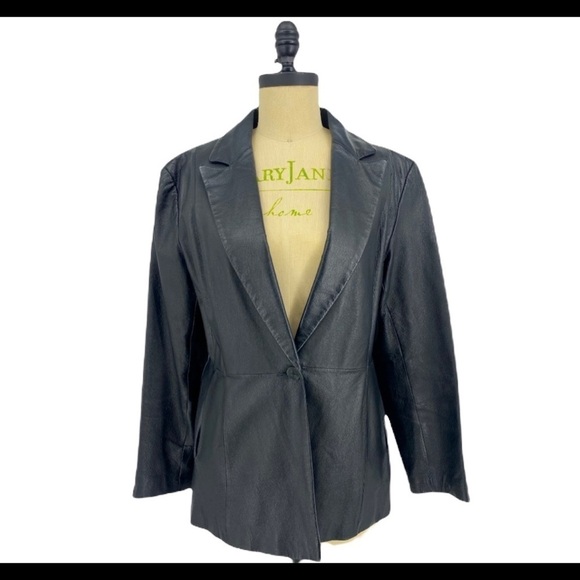 Vintage Colebrook Fitted Leather coat/jacket SZ L - Picture 1 of 9